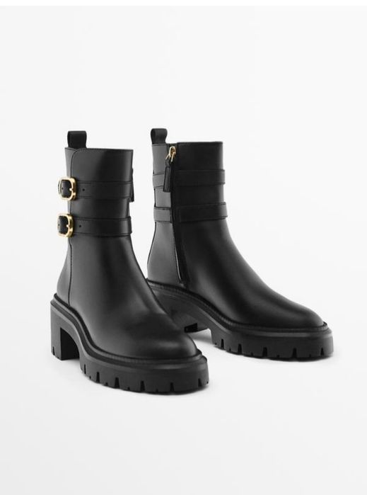 кожанные ботинки Massimo Dutti)