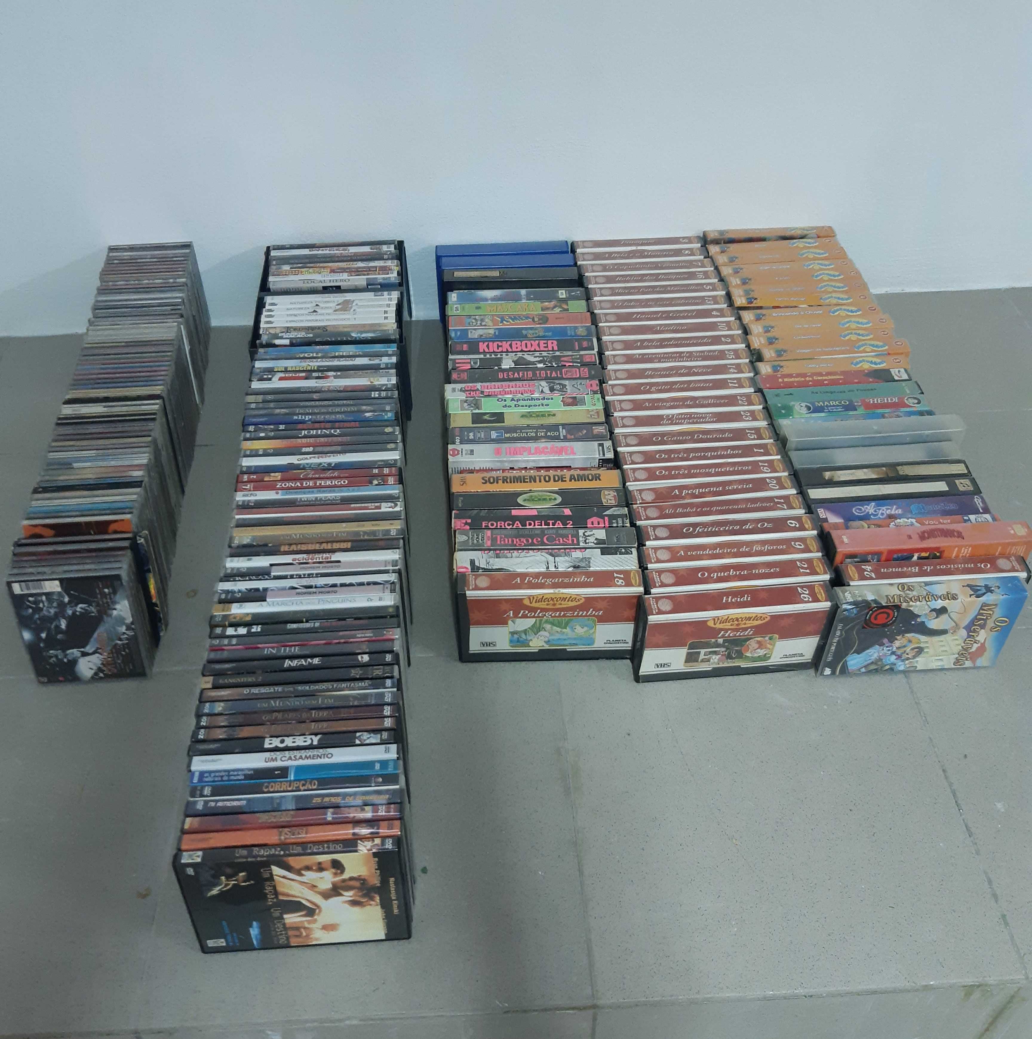 Lote CD/DVD/VHS (205 unidades)