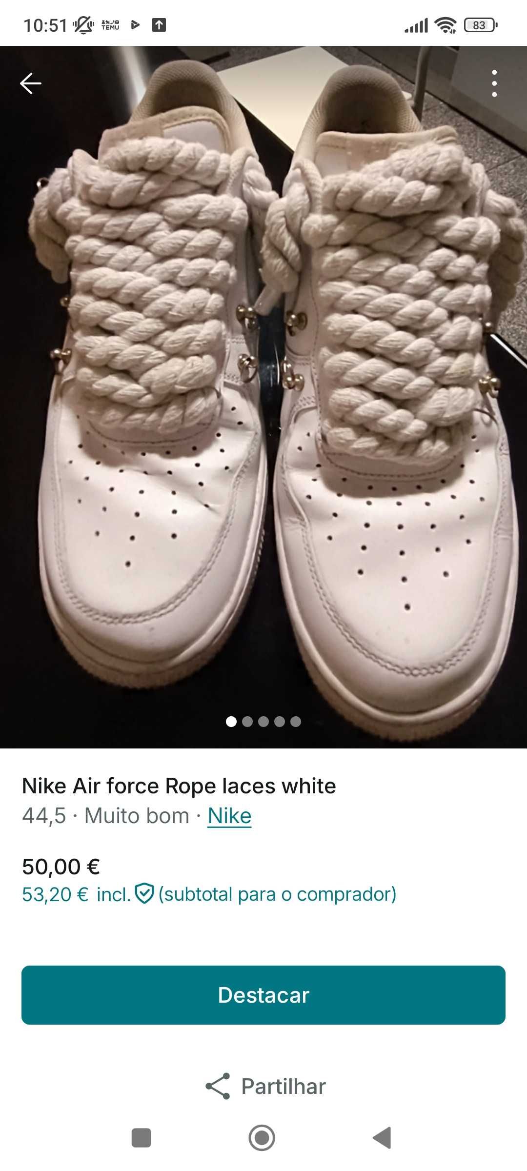Nike Air force Rope laces