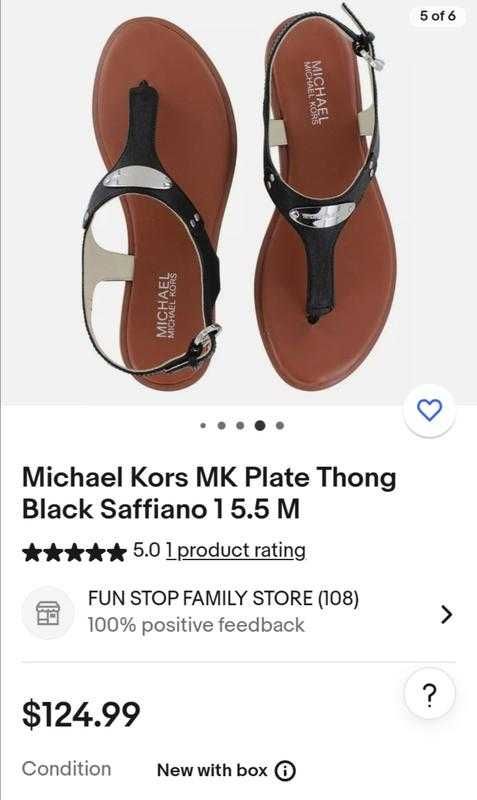 Оригинал.кожаные босоножки michael kors plate thong