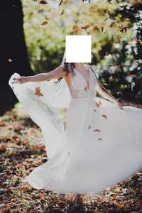 Piękna suknia ślubna SABE w kolorze szampańskim