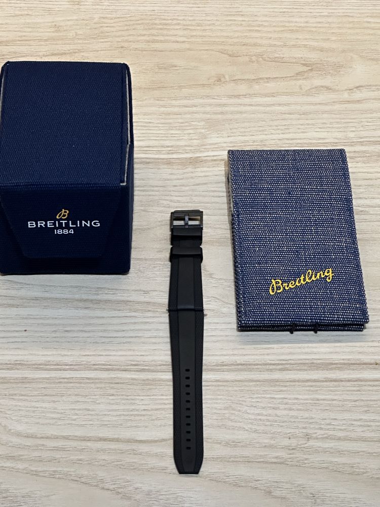 Breitling Pasek Czarny Gumowy