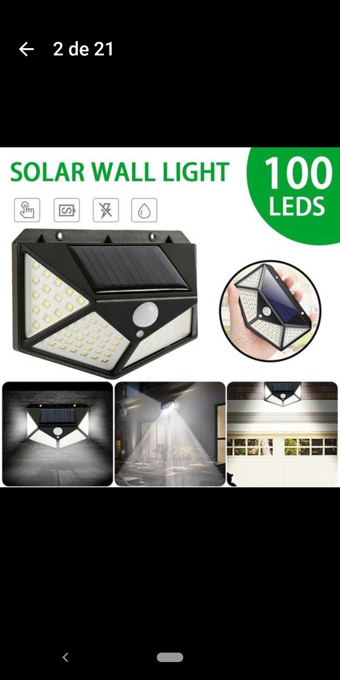 Luz solar exterior, com sensor.