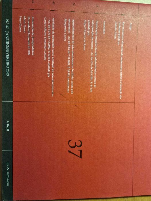 Cadernos de Justiça Administrativa n.º 31 e 37