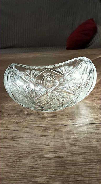 Kryształowa Łódka PRL Stan Bardzo Dobry Na Przekąski Cukierki