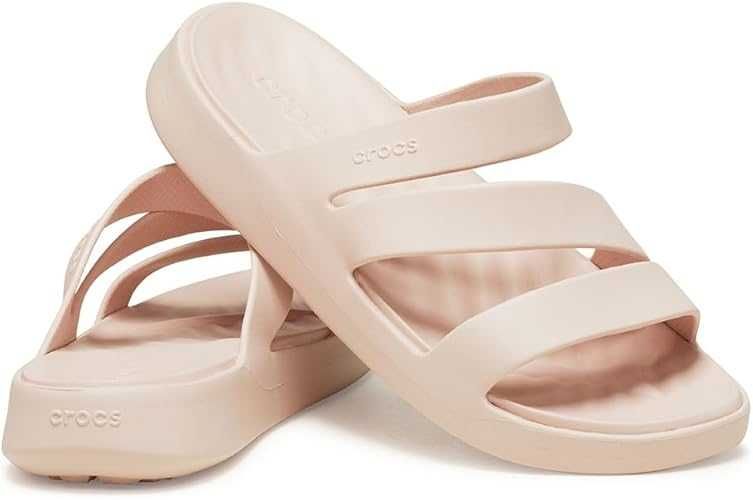 Женские шлепанцы Crocs Getaway Strappy Sandal Quartz цвет кварц.