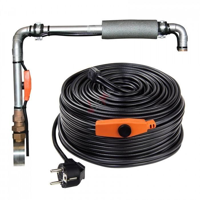 Kabel, przewód grzewczy do rur z termostatem, 49 m, 784W, Kerbl