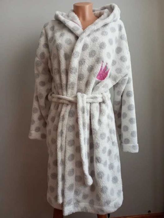 LL Collection Pluszowy Szlafrok Damski z Kapturem rozm.S/36/8
