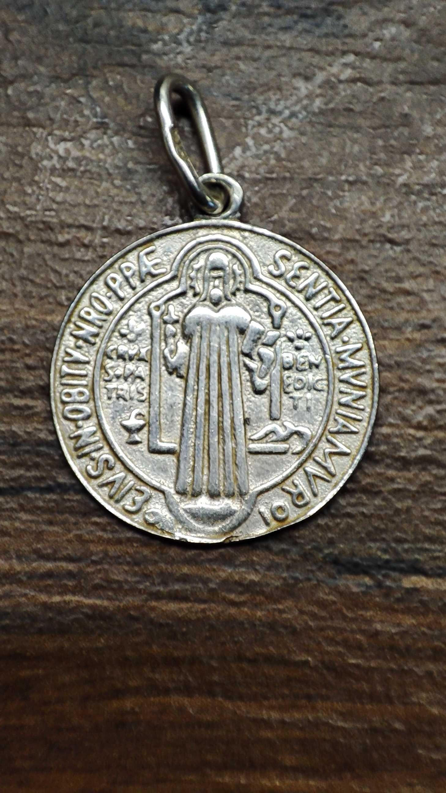 Wisior Święty Benedykt srebro pr. 0925 , śr. 19mm - Ciszak