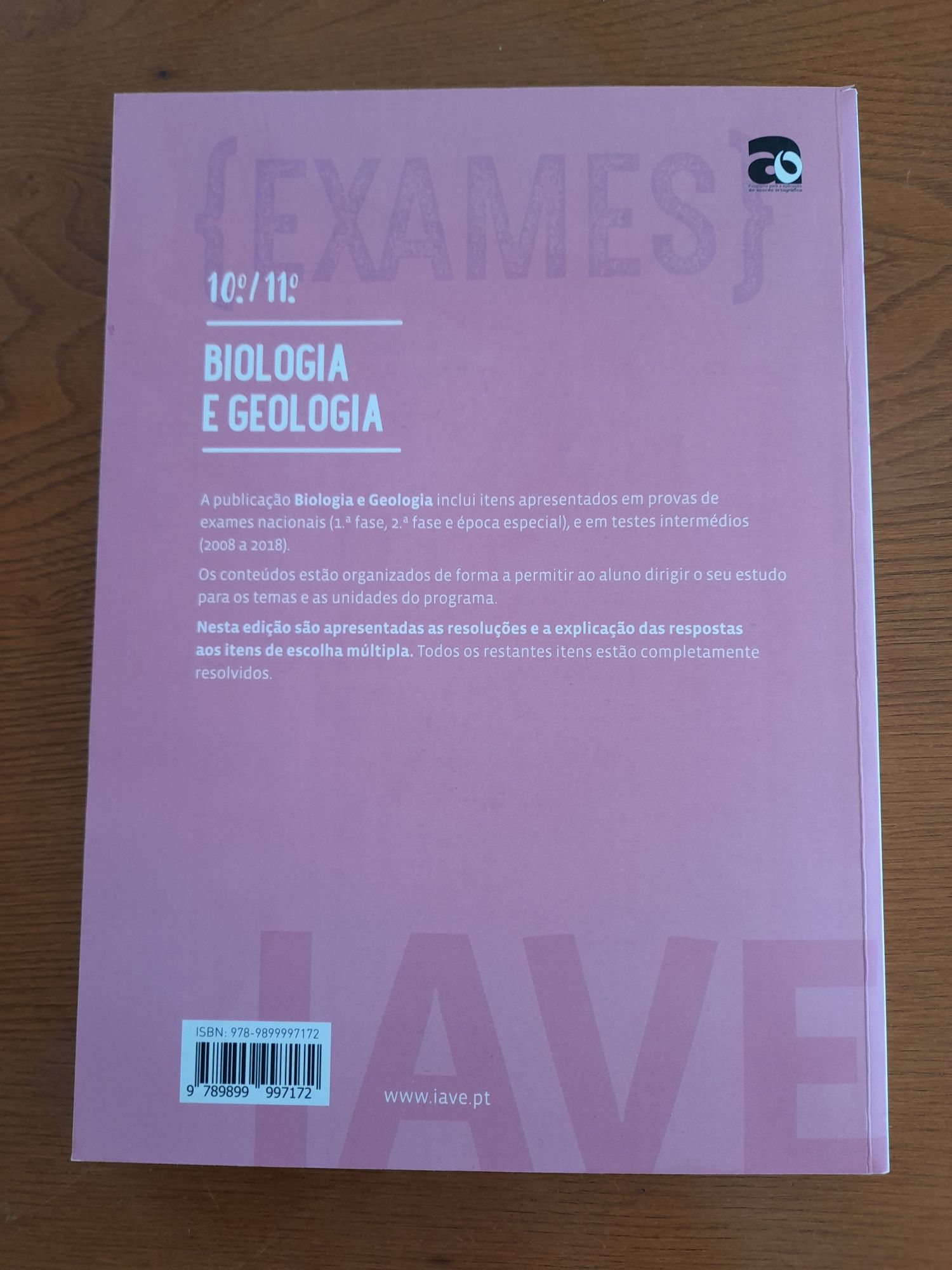 IAVE Livro Biologia e Geologia 10° e 11° ano Questões Exames Nacionais