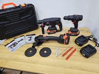 КОМПЛЕКТ Болгарка Перфоратор Шуруповерт Stromo 3шт Акб 4.0Ah +з.у+Кейс