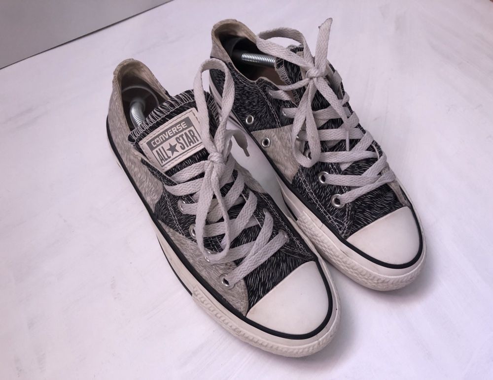 Converse fluo odblaskowe białe trampki unikat 37.5 / 24 cm
