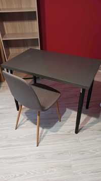Stolik z krzesłem IKEA JYSK szary grafitowy biurko krzesło
