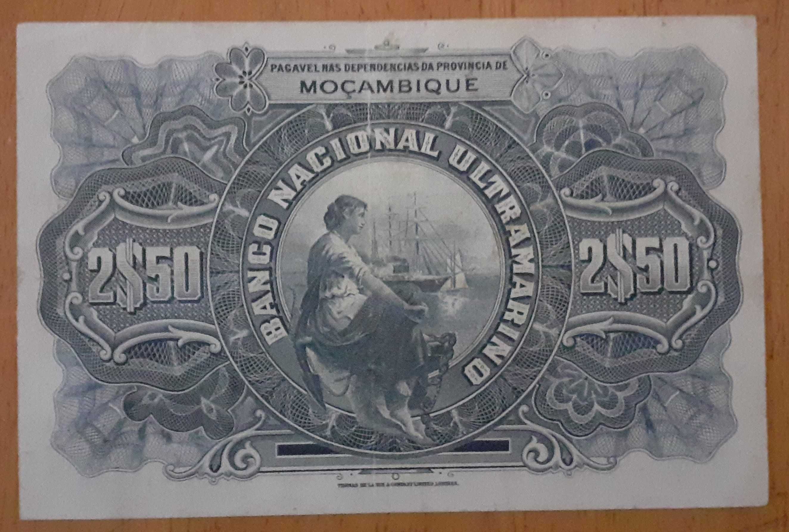 linda nota de de 2,50 escudos de moçambique chamico 1941 com decreto