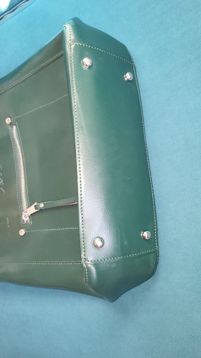 Жіноча шкіряна сумка Alex Rai велика зелена тоут