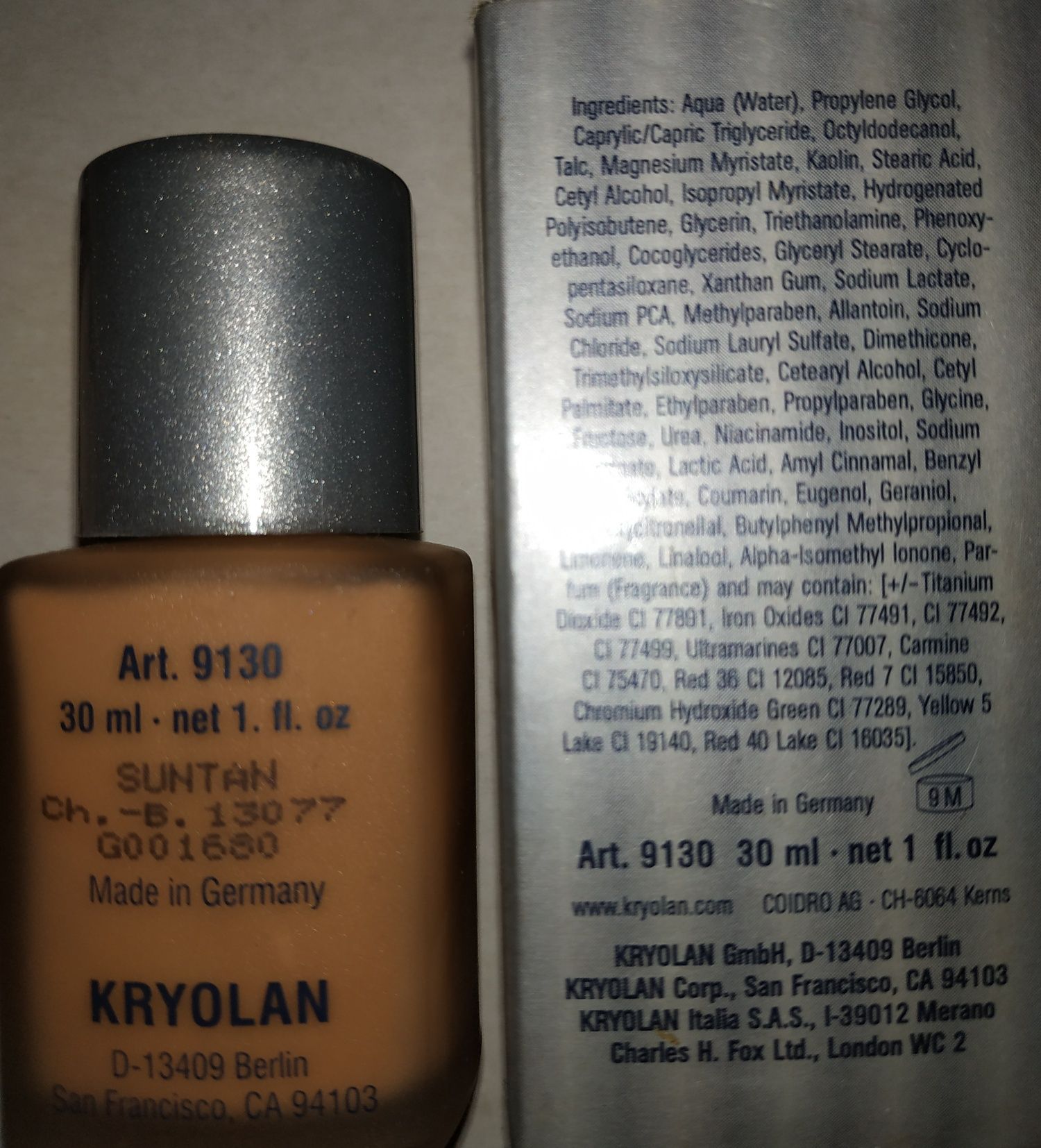 Kryolan Ultra Fluid Foundation 30 мл.