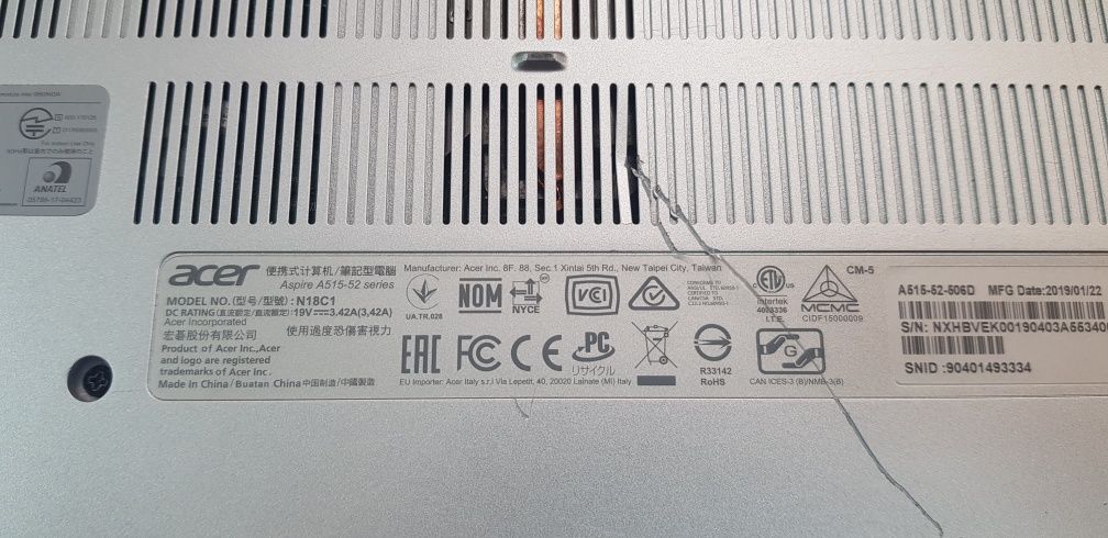 Ноутбук Acer Aspire A515-52-506D