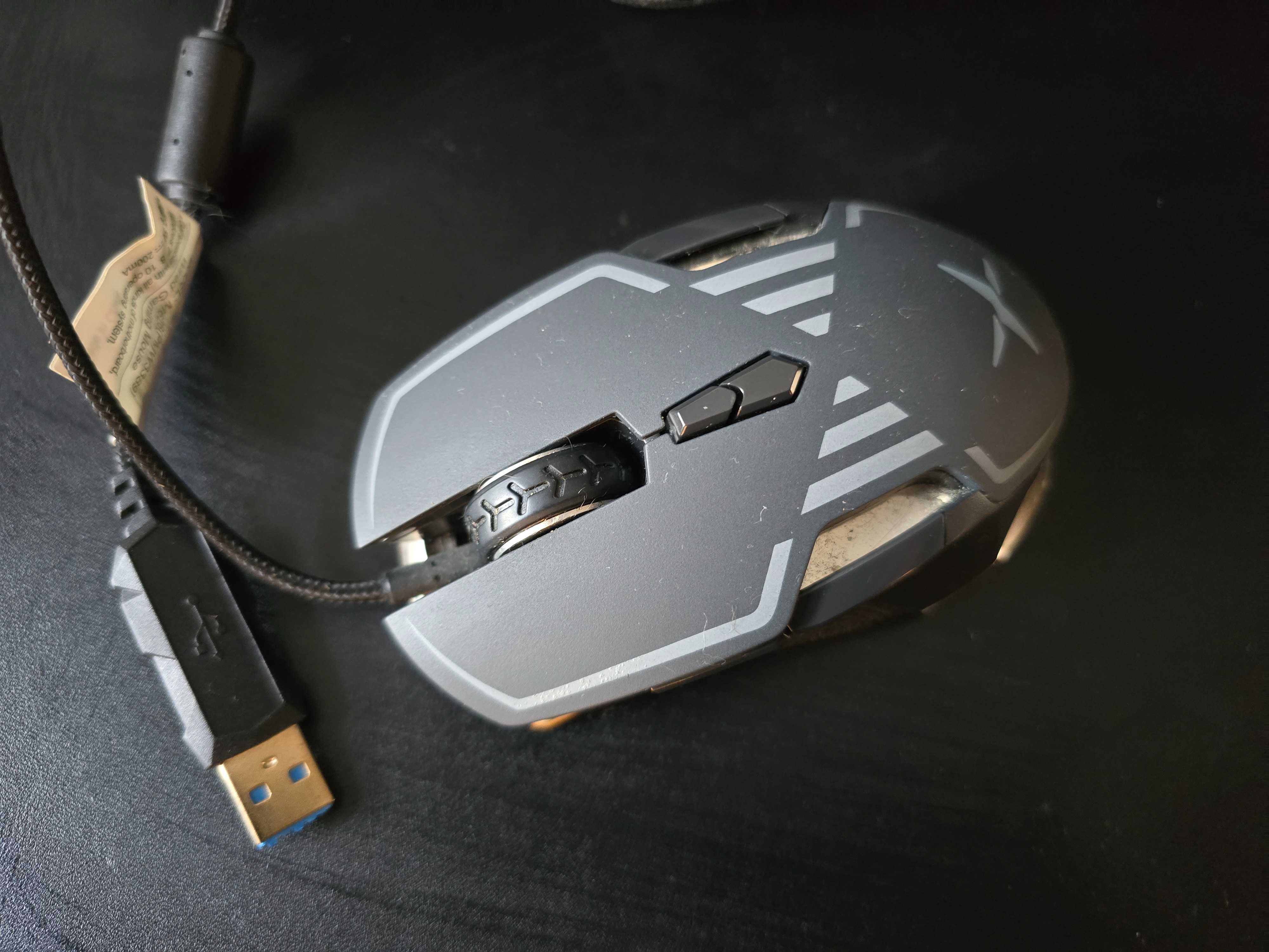 Mysz, myszka gamingowa Delux M628BU 16000 DPI RGB - stan bardzo dobry