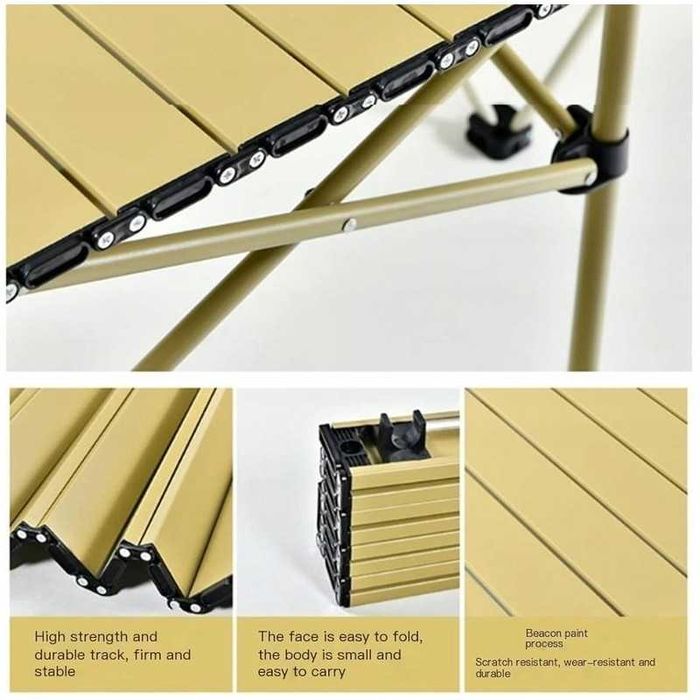 Składany stół cateringowy turystyczny piknikowy 95 x 56 cmbeżowy SC09K