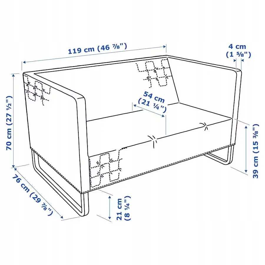 IKEA KNOPPARP - sofa 2-osobowa nierozkładana