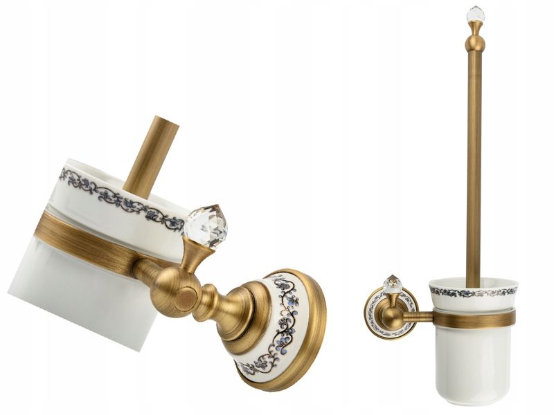 MSA28-703A Szczotka wc ścienna RETRO stare złoto