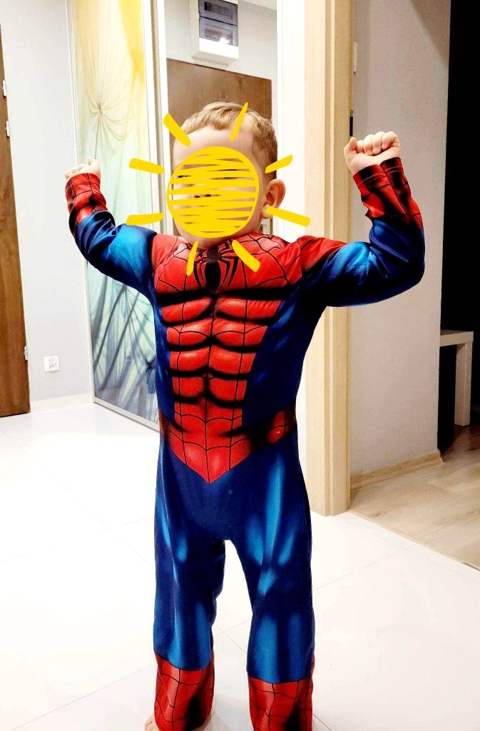 Strój przebranie 98-104 Spiderman z napompowanymi mięśniami