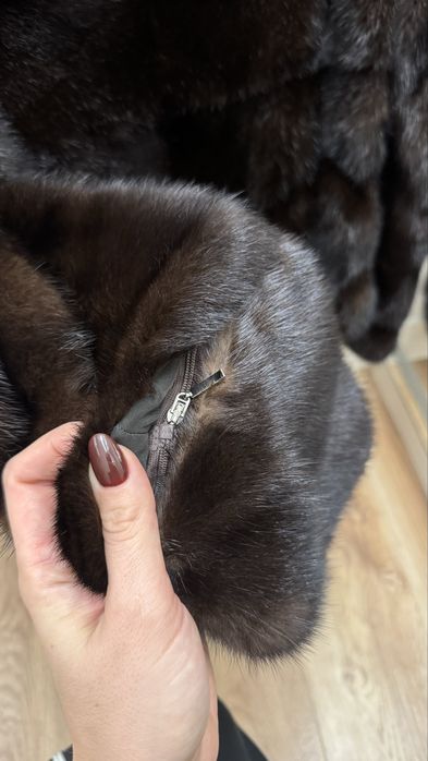 Шубка норкова! В красивому шоколадному кольорі! Розмір S