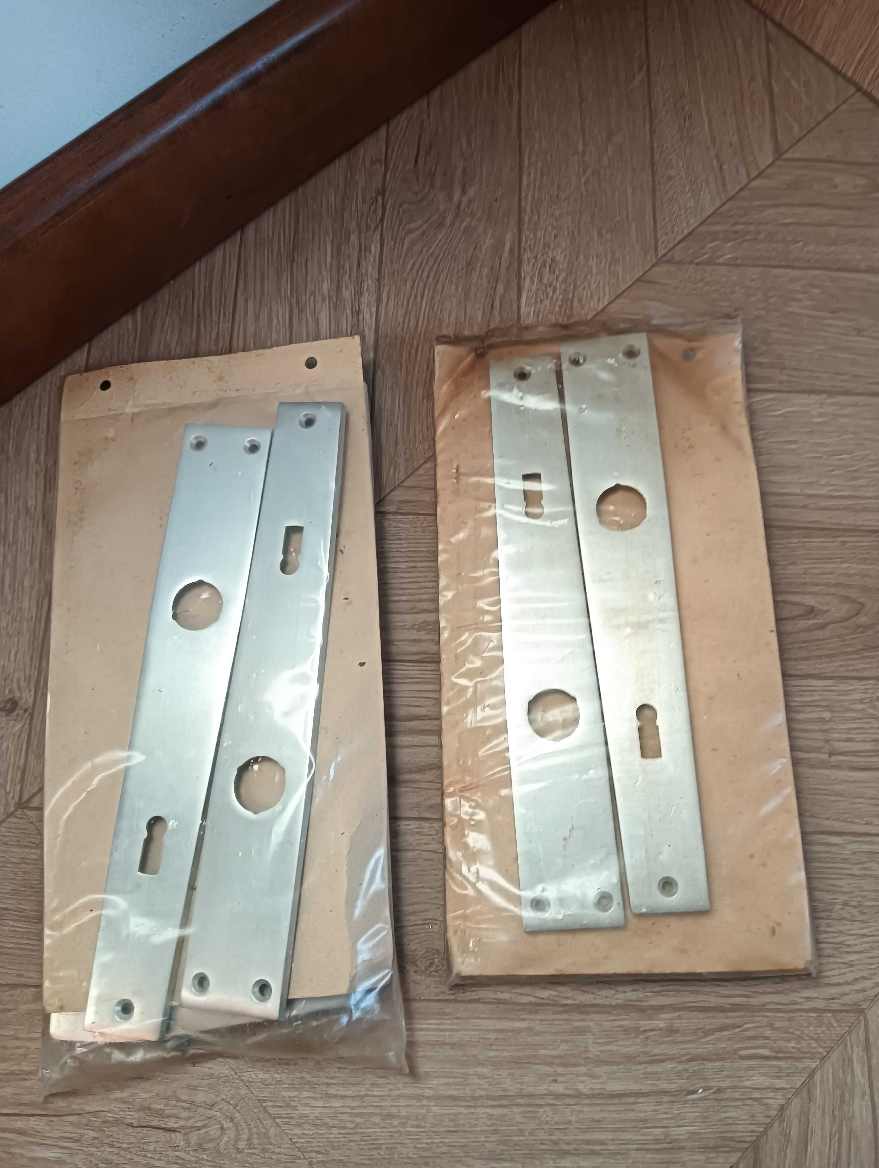 Klamka do drzwi z szyldem metalowa stara zestaw 2szt