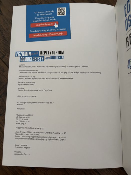 Repetytorium Język Angielski egzamin ósmoklasisty