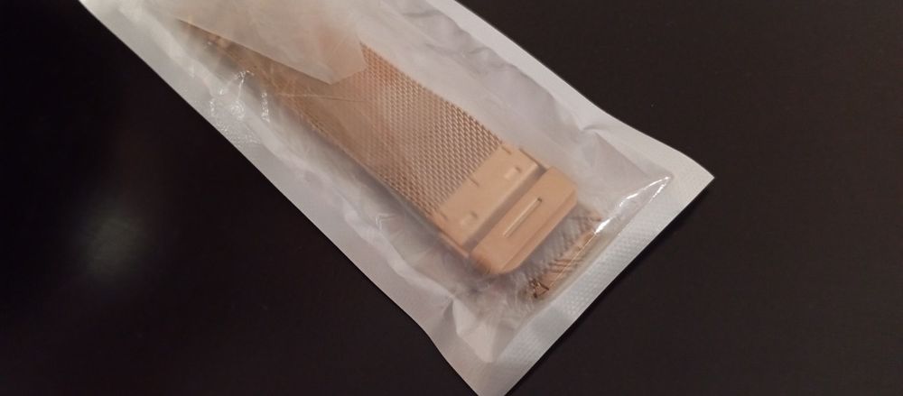 Pulseira de aço inoxidável rosa metalizado