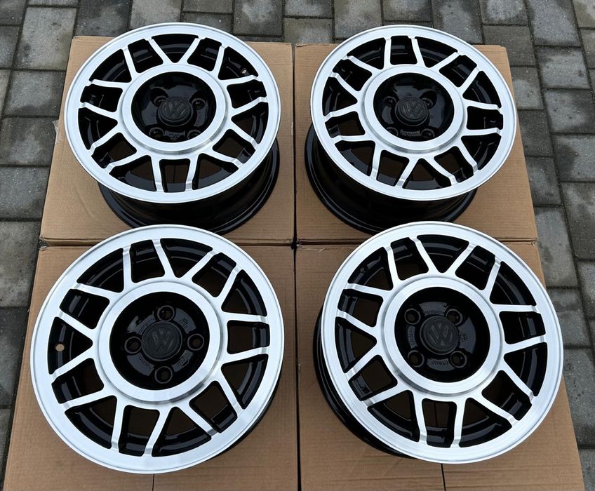 Oryginalne felgi VW 4x100 14" Golf 1 2 Scirocco GTI Avus Snowflake