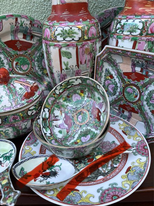 Recheio- Lote 15 peças porcelanas Chinesas / Macau antiguidades