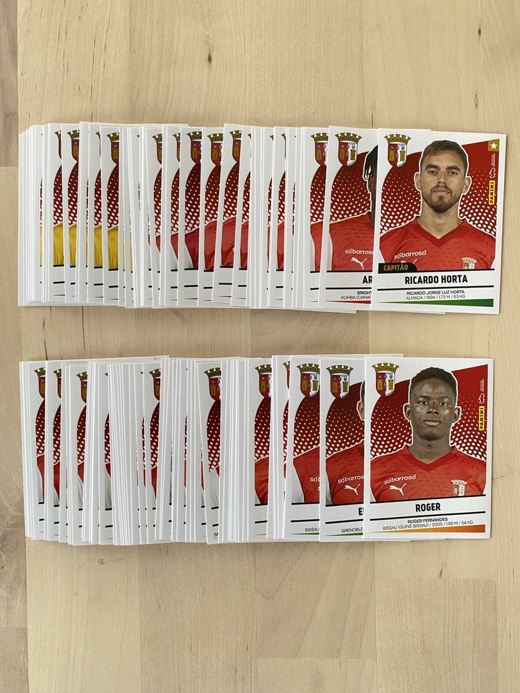 Lote de +120 cromos Braga Liga Portuguesa Futebol 2024-25 Panini