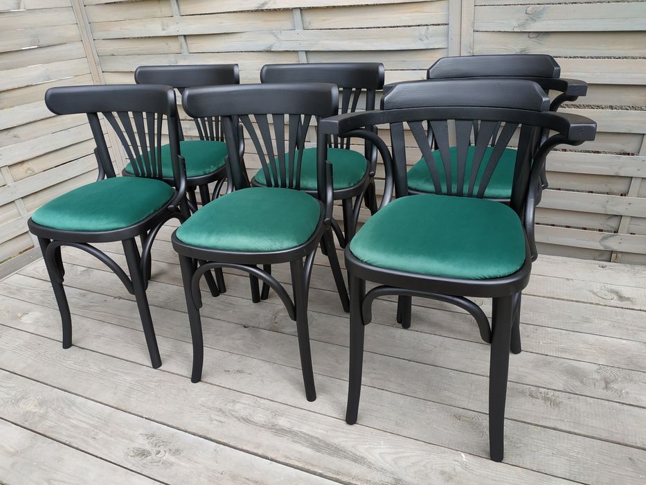 Krzesła Thonet czarne Vintage Loft po renowacji