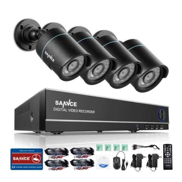 Sistema Vigilância CCTV SANNCE 4 Câmaras c/ Gravador