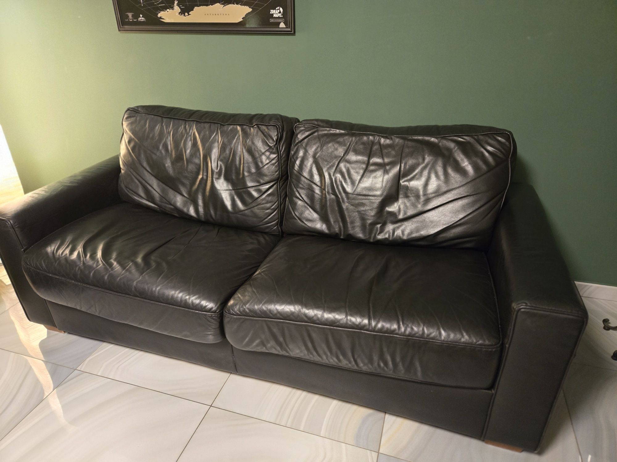 Komplet mebli wypoczynkowych skóra sofa fotele