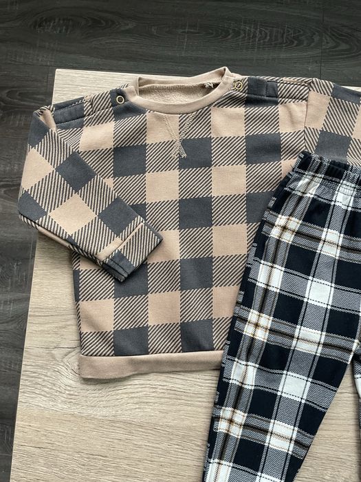 Костюм в клітинку набір комплект набор світшот штани піжама 80 86 Geor