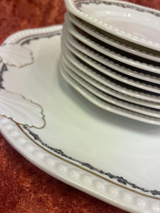 Rosenthal Perlrand talerz na ciasto + 6 talerzykow