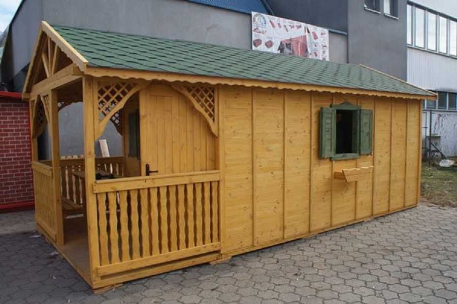 DOMEK PIOTRUŚ 3x7,5m 2-spadowy Impregnowany+Podłoga +Taras | Cena -10%
