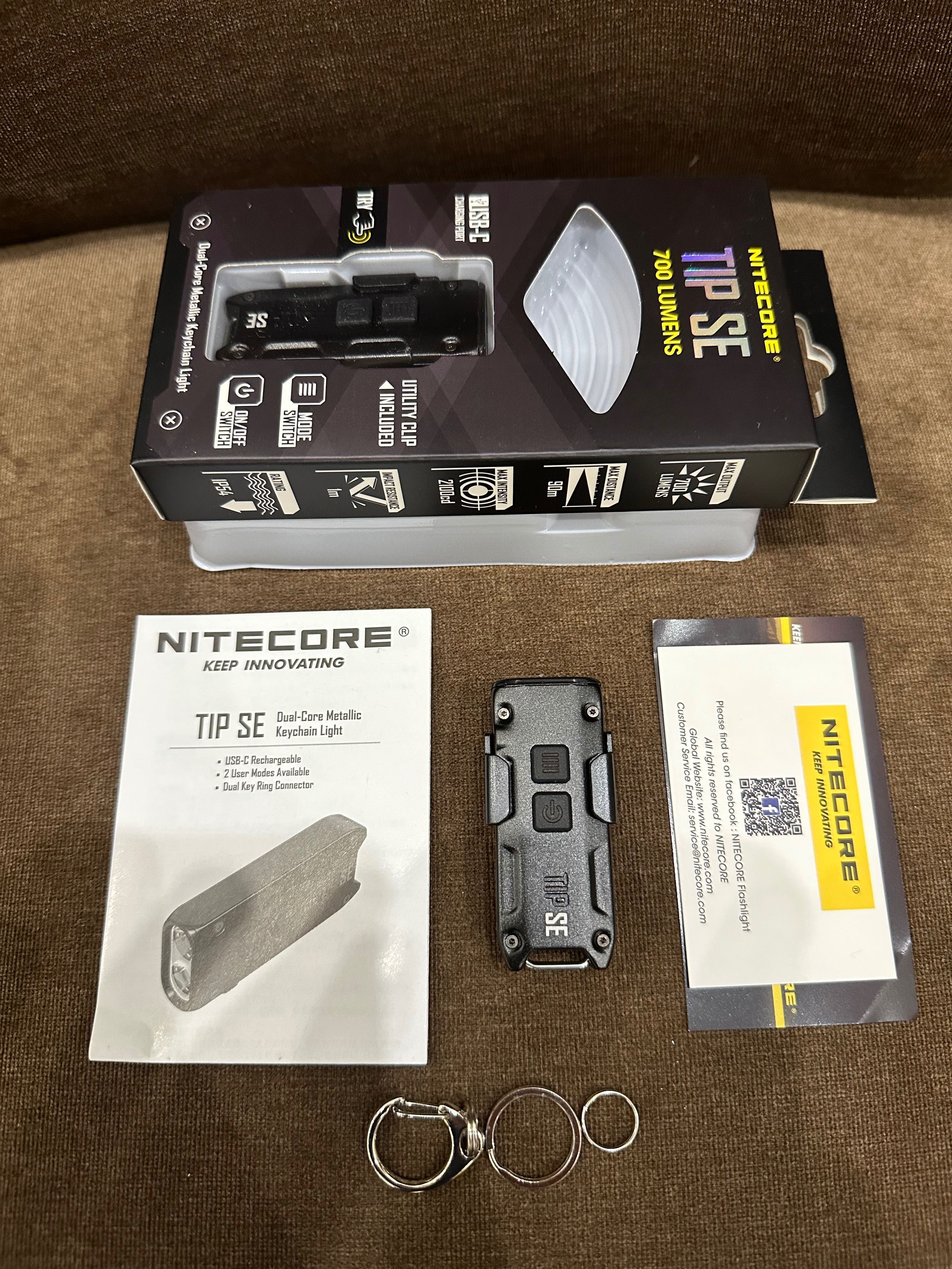 Nitecore TIP SE (USB Type-C)/Ліхтар наключний/фонарик брелок