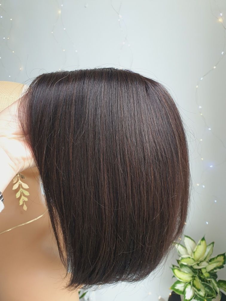 Peruka naturalna ciemny brąz Basia bob