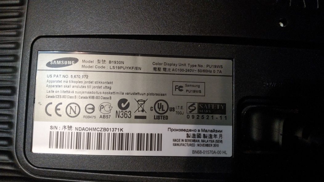 Монитор для компьютера Samsung B1930N