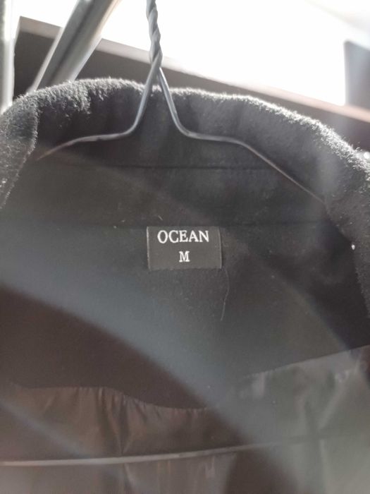 Чоловіче довге чорне демісезонне пальто