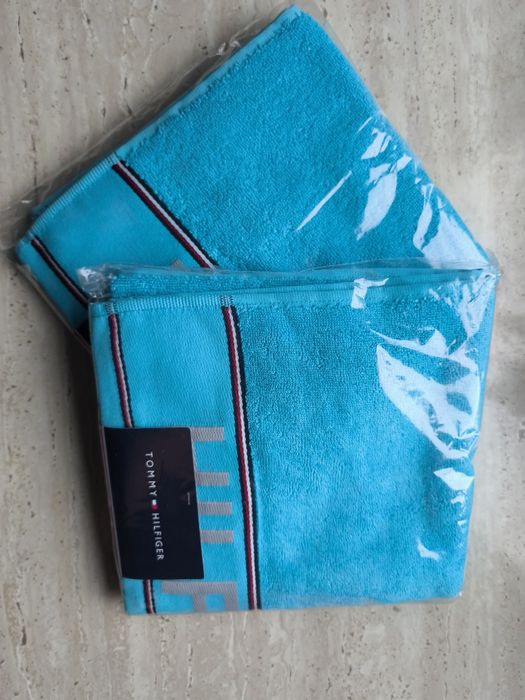 Ręczniki 2szt. Tommy Hilfiger 50/100 komplet turkusowy