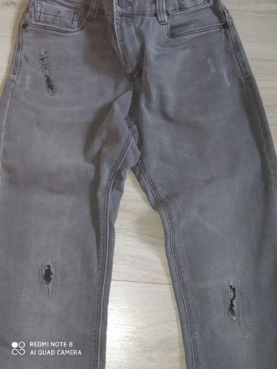 Spodnie jeansy szare grafit na chłopca r.158