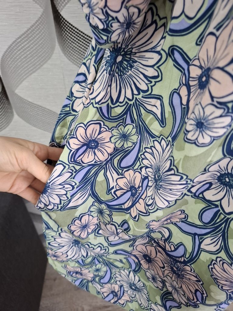 Plus size tunika/sukienka kwiaty elegancka luźna