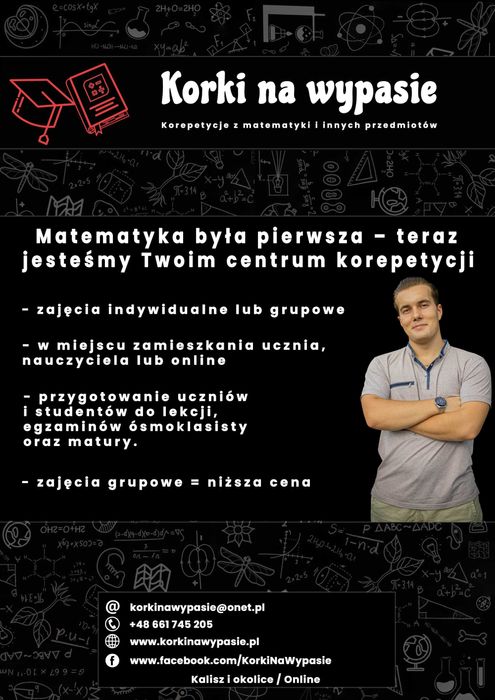 Korepetycje z Matematyki, fizyki, angielskiego, polskiego, informatyki