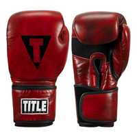 Боксёрские перчатки TITLE Boxing Blood Red Leather Training Gloves