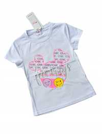 Biała bluzka dla dziewczynki nowa t-shirt , 134-140