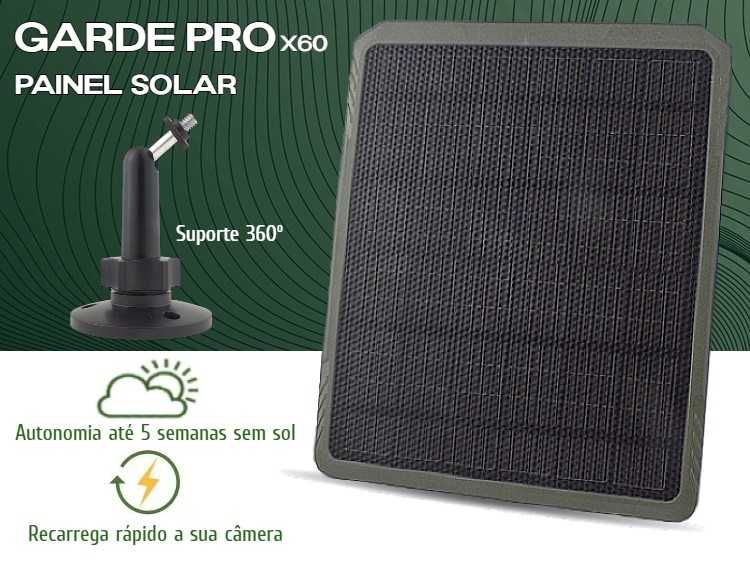 Câmera GardePro X60 aplicação para telemóvel c/bateria e painel solar